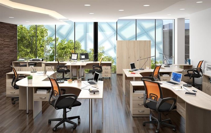 Офисный комплект мебели SIMPLE с эргономичными столами и тумбами в Тамбове - изображение 3